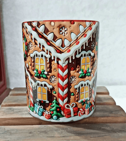 Yılbaşı özel 3D görsel baskı porselen Kupa