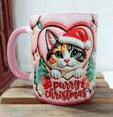 Noel Cat Yılbaşı Kişiselleştirilebilir Porselen Kupa