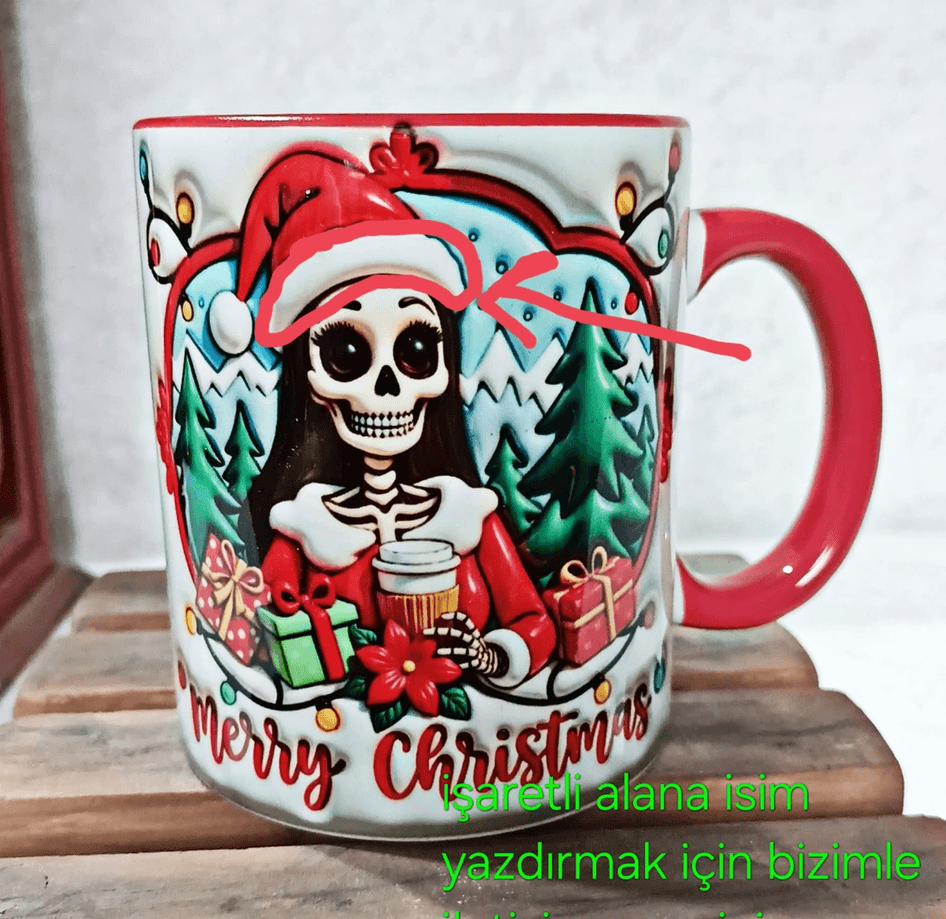 Skellington Yılbaşı Kişiselleştirilebilir Porselen Kupa