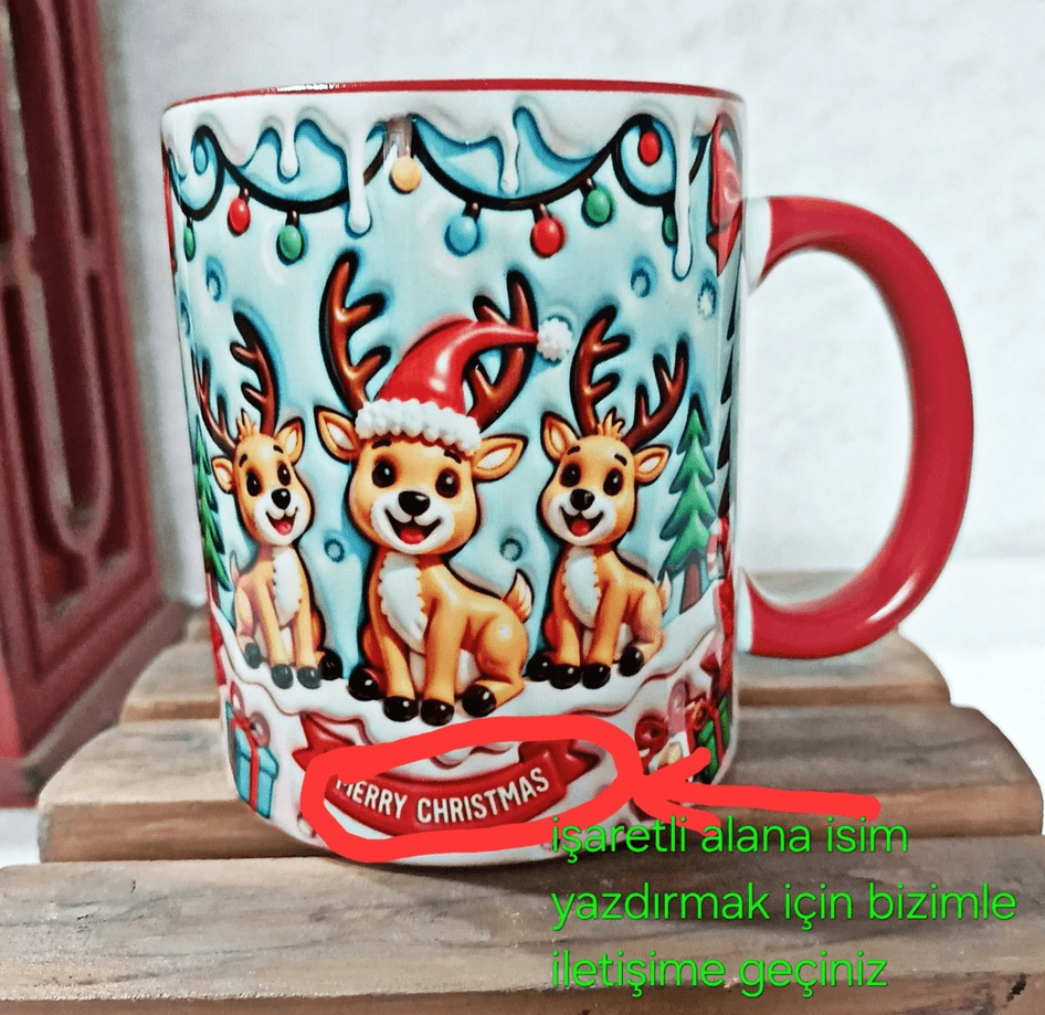 Kurabiye Çocuk Yılbaşı Kişiselleştirilebilir Porselen Kupa