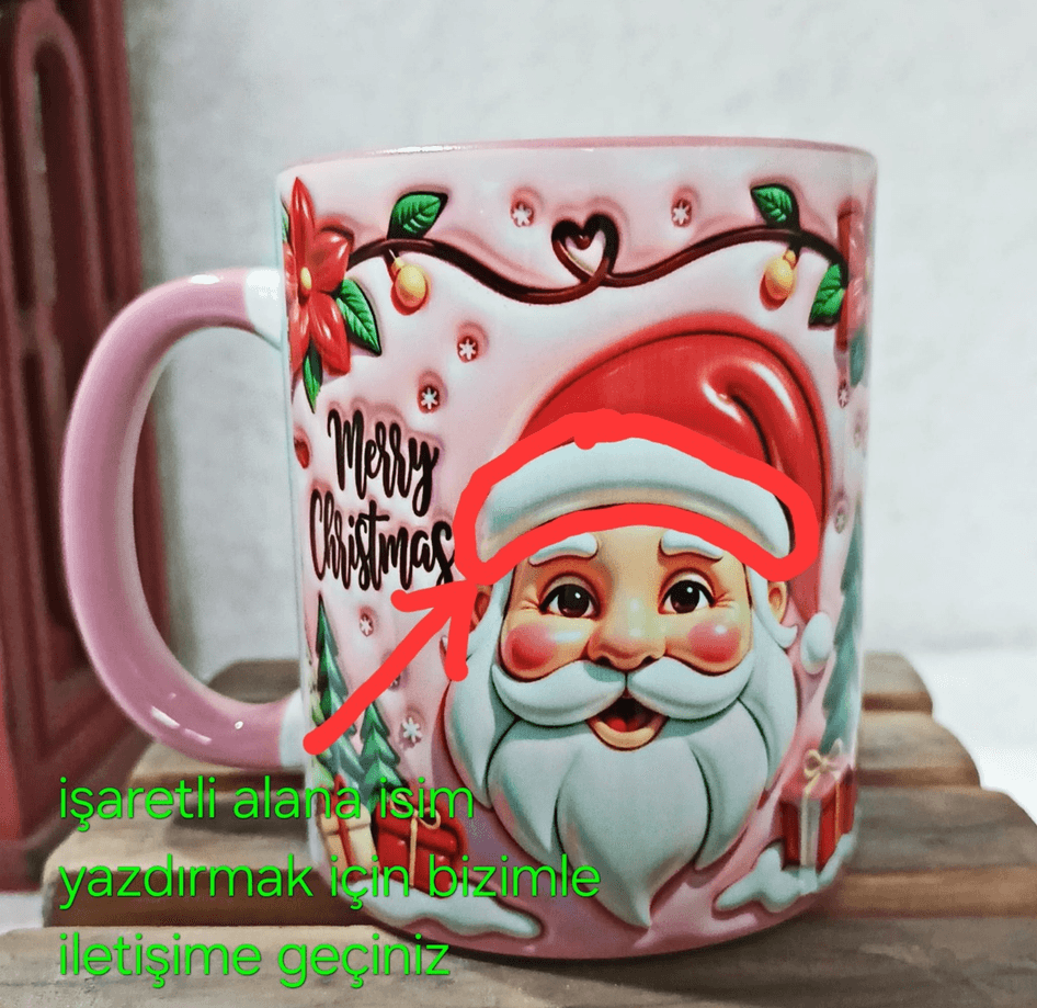 Noel Baba Yılbaşı Kişiselleştirilebilir Porselen Kupa