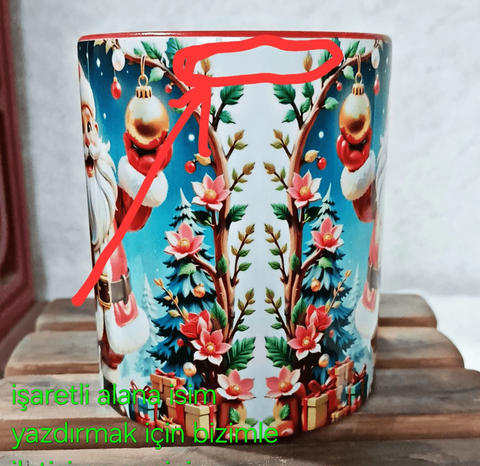 Noel Baba Yılbaşı Kişiselleştirilebilir Porselen Kupa