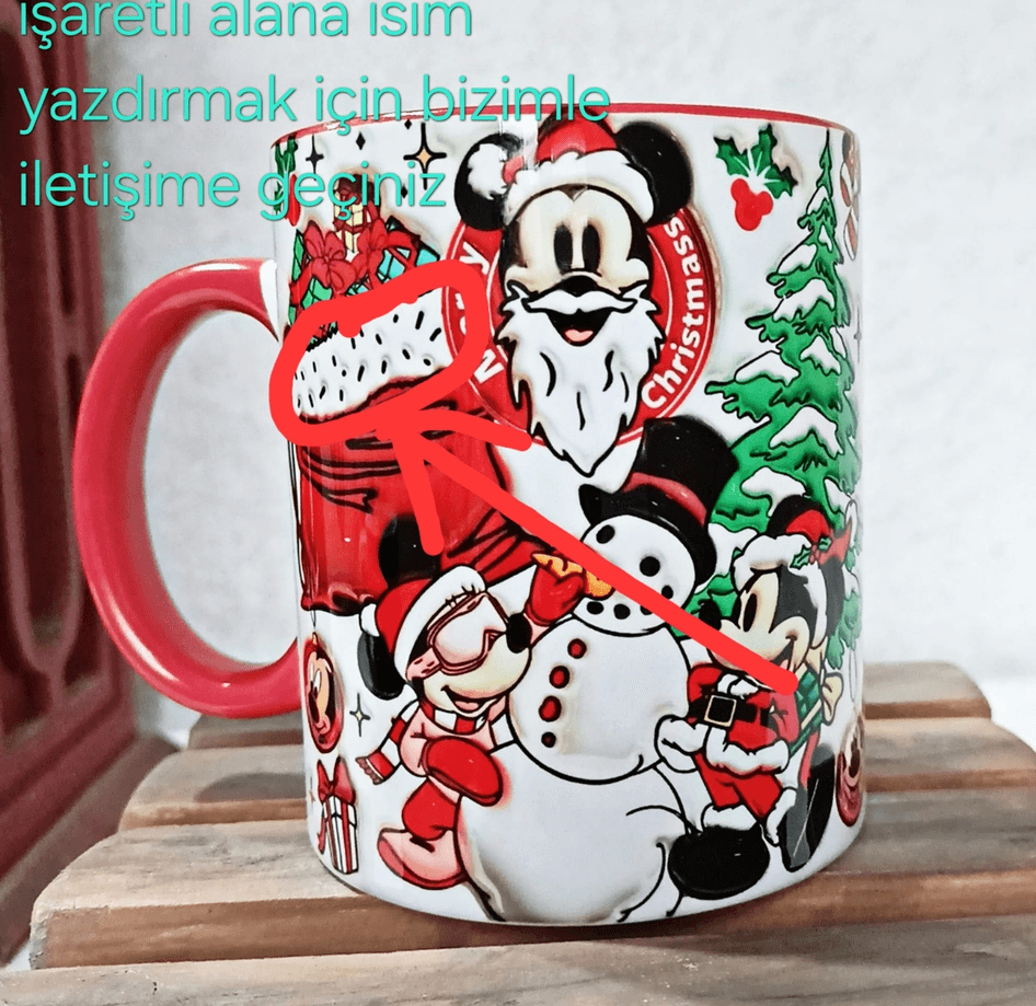 Mickey Yılbaşı Kişiselleştirilebilir Porselen Kupa