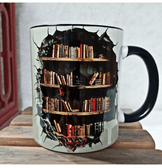 Kitap Kitaplık Vintage Tasarım Büyük Boy Porselen Kupa