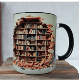 Kitap Kitaplık Vintage Tasarım Büyük Boy Porselen Kupa