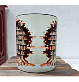 Kitap Kitaplık Vintage Tasarım Büyük Boy Porselen Kupa