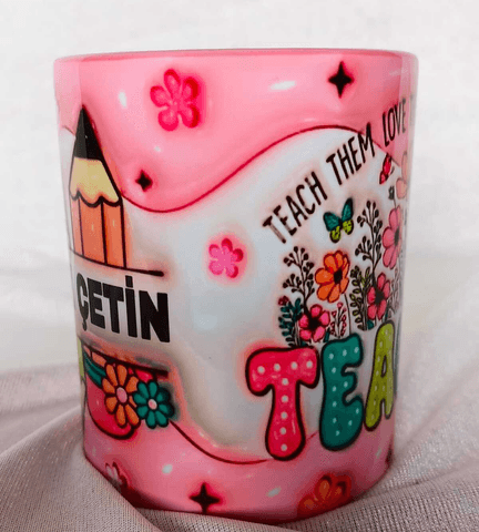 Öğretmenler günü özel isim yazılabilir porselen kupa