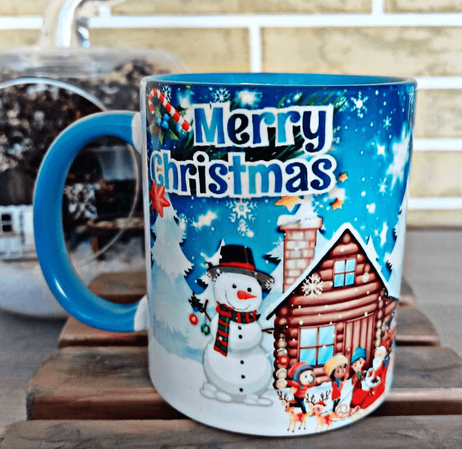 Merry christmas baskı büyük boy porselen kupa