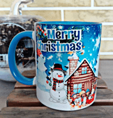 Merry christmas baskı büyük boy porselen kupa