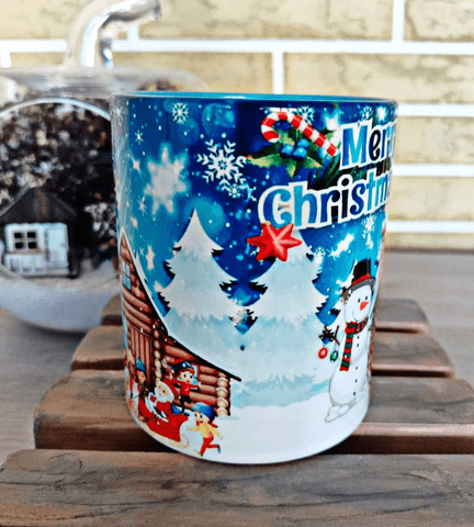 Merry christmas baskı büyük boy porselen kupa