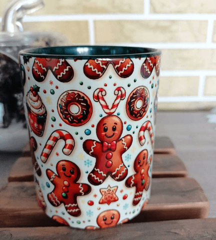 Kurabiye çocuk vintage baskı porselen kupa