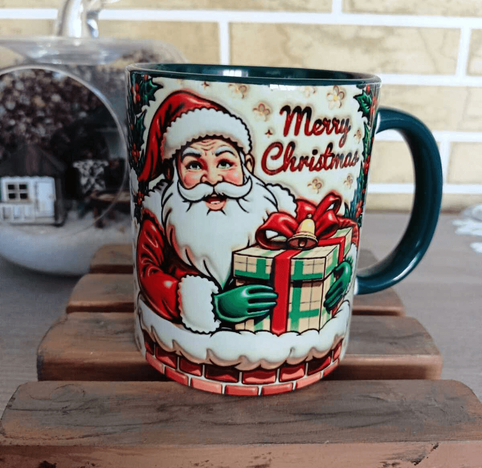 Noel Baba Büyük Boy Porselen Kupa