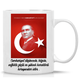 Atatürk Cumhuriyet özel tasarım büyük boy porselen kupa