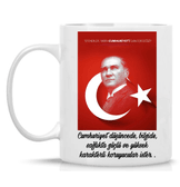 Atatürk Cumhuriyet özel tasarım büyük boy porselen kupa