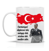 Atatürk Cumhuriyet özel tasarım büyük boy porselen kupa