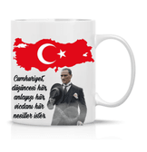 Atatürk Cumhuriyet özel tasarım büyük boy porselen kupa