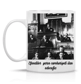 Atatürk Cumhuriyet özel tasarım büyük boy porselen kupa