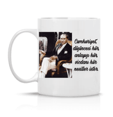 Atatürk Cumhuriyet özel tasarım büyük boy porselen kupa