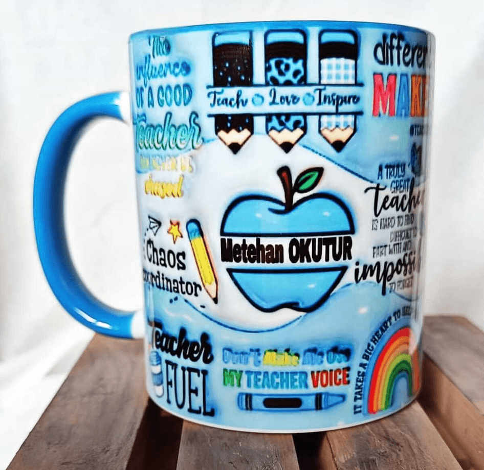 Öğretmenler Günü Özel Kişiselleştirilebilir Tasarım Baskı Büyük Boy Kupa