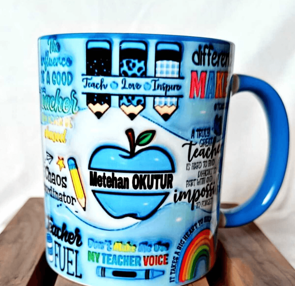 Öğretmenler Günü Özel Kişiselleştirilebilir Tasarım Baskı Büyük Boy Kupa