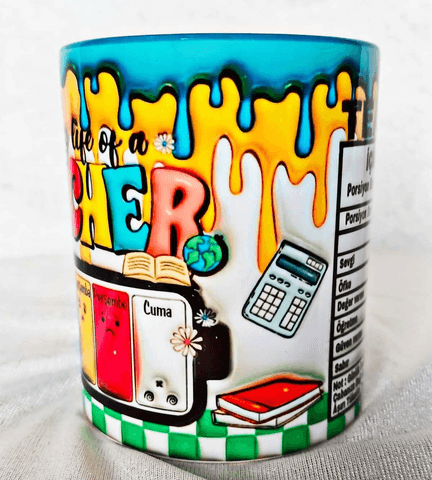 Öğretmenler Günü Özel Tasarım Baskı Büyük Boy Kupa