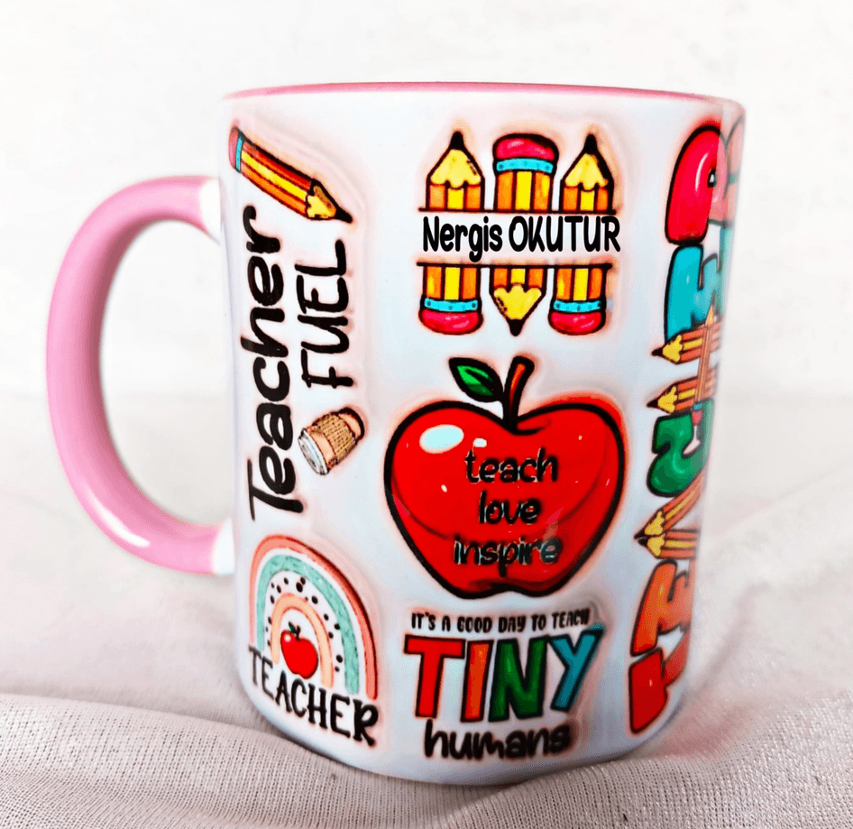 Öğretmenler Günü Özel Kişiselleştirilebilir Tasarım Baskı Büyük Boy Kupa