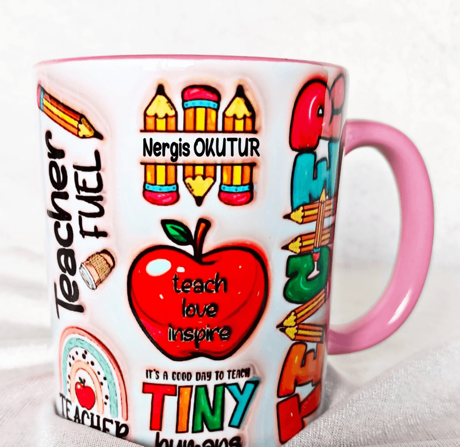 Öğretmenler Günü Özel Kişiselleştirilebilir Tasarım Baskı Büyük Boy Kupa