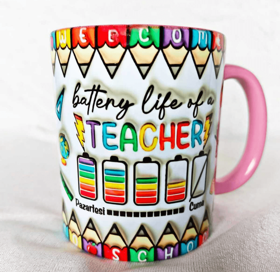 Öğretmenler Günü Özel Tasarım Baskı Büyük Boy Kupa