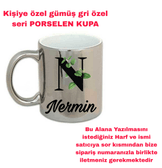 Kişiye özel aynalı gümüş rengi büyük boy kupa