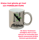 Kişiye özel aynalı gümüş rengi büyük boy kupa