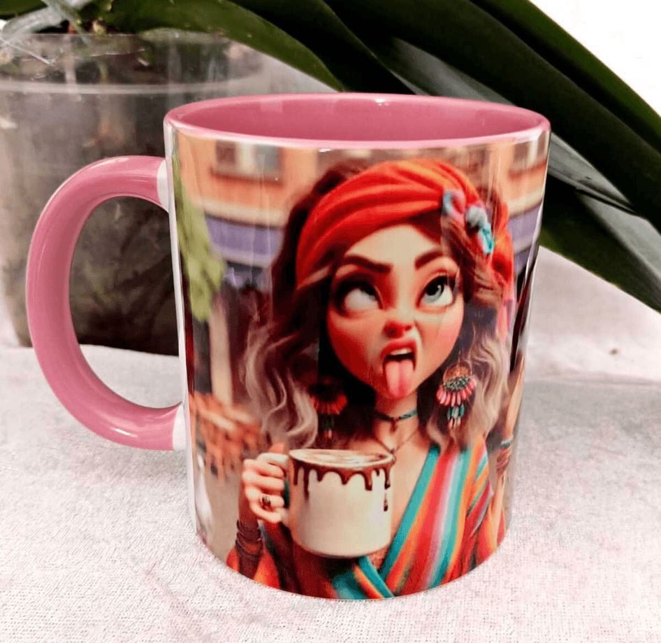 Deli dolu vintage baskı büyük boy kupa