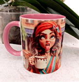 Deli dolu vintage baskı büyük boy kupa