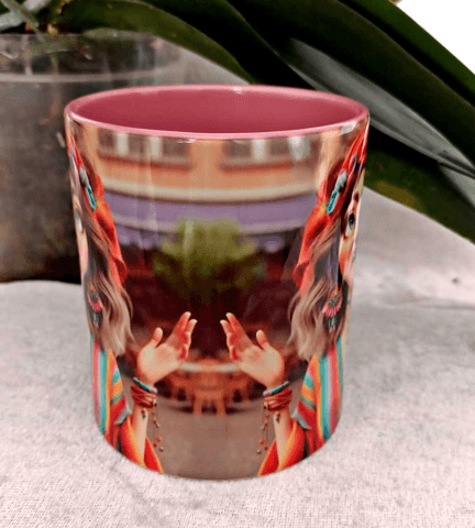 Deli dolu vintage baskı büyük boy kupa