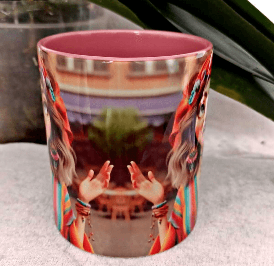 Deli dolu vintage baskı büyük boy kupa