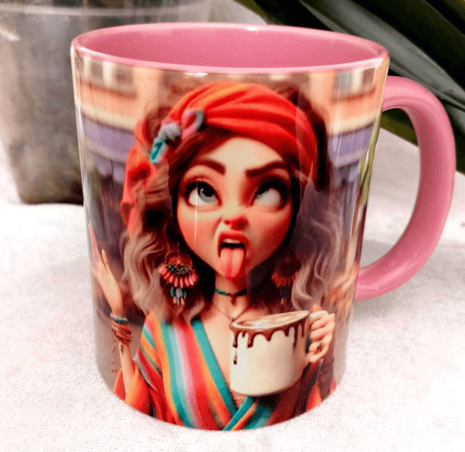 Deli dolu vintage baskı büyük boy kupa