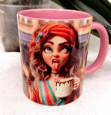 Deli dolu vintage baskı büyük boy kupa