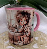 Uyanamayan vintage baskı büyük boy kupa