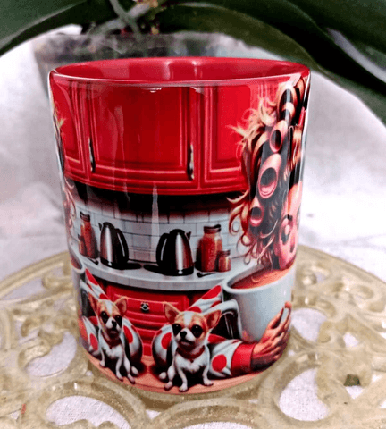 Kahvekolik vintage baskı büyük boy kupa