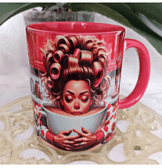 Kahvekolik vintage baskı büyük boy kupa