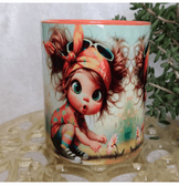 Şaşkın minik vintage baskı büyük boy kupa