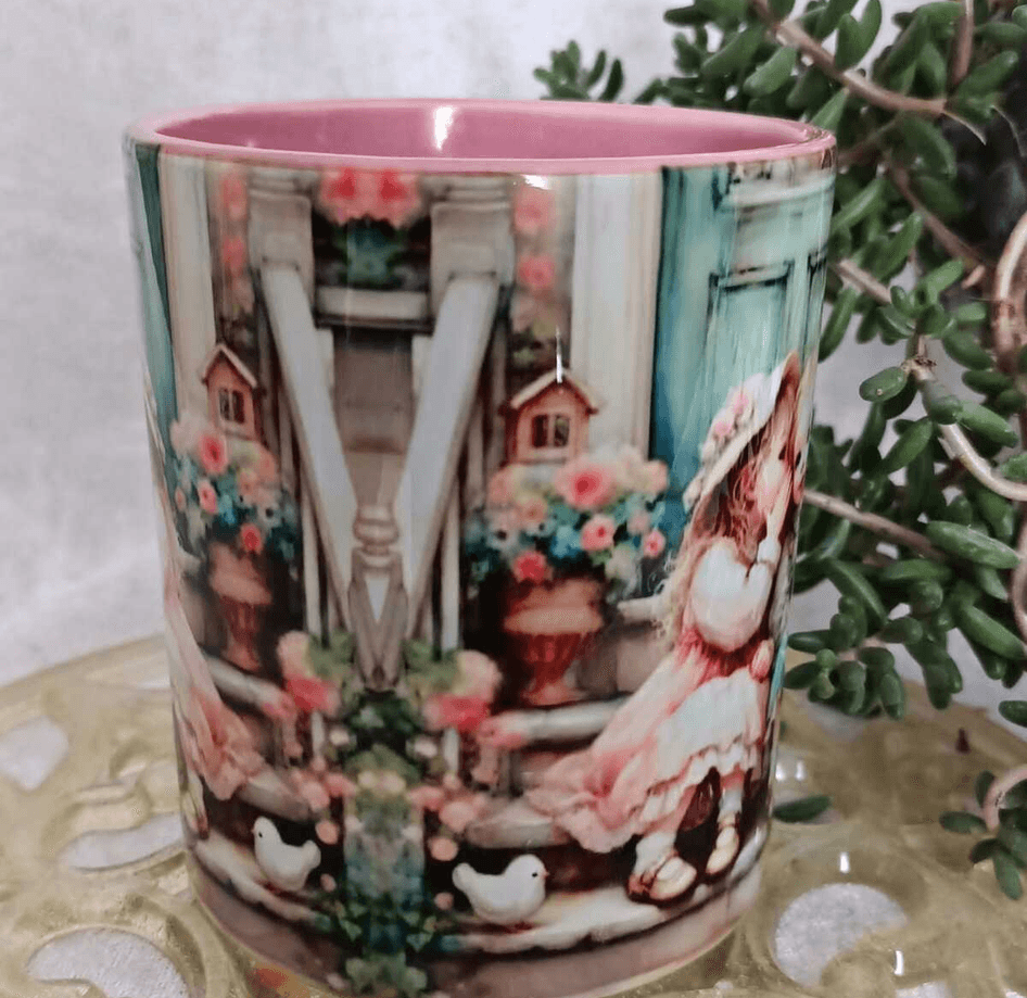 Sevimli dostlar vintage baskı büyük boy kupa