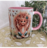 Kelebekler vintage baskı büyük boy kupa