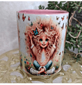 Kelebekler vintage baskı büyük boy kupa