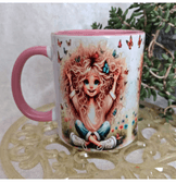 Kelebekler vintage baskı büyük boy kupa