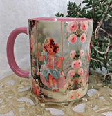 Salıncak keyfi vintage baskı büyük boy kupa