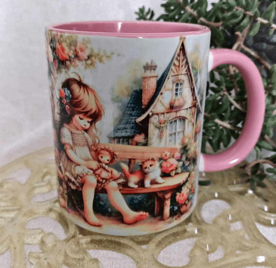 Oyun zamanı vintage baskı büyük boy kupa