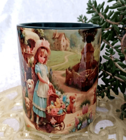 Patika yol vintage baskı büyük boy kupa