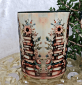 Kitap kurdu vintage baskı büyük boy kupa