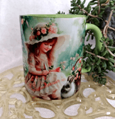 Kır keyfi vintage baskı büyük boy kupa