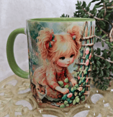 Sevimli bahçıvan vintage baskı büyük boy kupa